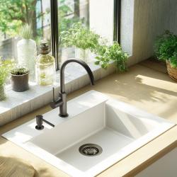 Pure.Sink Elite Steel Shine inbouw Zeepdispenser PVD Gun Metal  van boven navulbaar PS9010-61