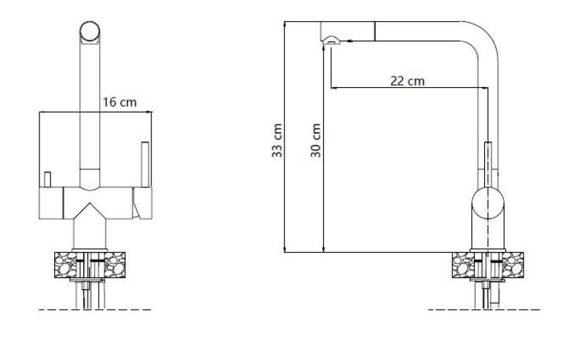 Quadri Ellesmere Keukenmengkraan RVS 3-weg met extra aansluiting voor gefilterd water 1208967782