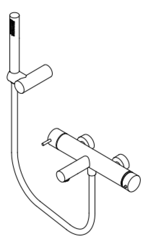 Waterevolution Flow thermostatische twee-weg douchemengkraan met handdouche messing T130TNLE