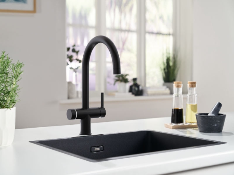 Franke Maris water hub 7L boiler 3-1 met Touch electronische kokend water kraan mat zwart met waterhub mengset 1208967855