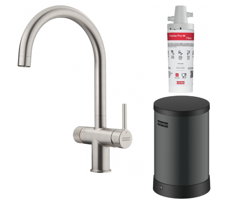Franke Maris water hub 4L boiler 3-1 met Twist mechanische kokend water kraan RVS met waterhub bypass 1208967859