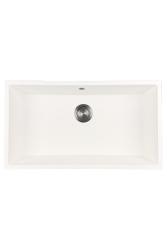 GraniteMy Universal Grote Witte Granieten Spoelbak 74x40 cm met gun metal plug  - 1208967895
