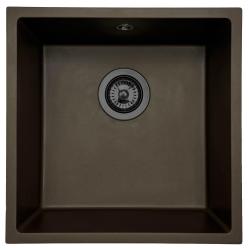 GraniteMy Universal Café Granieten Spoelbak 40x40 cm opbouw, onderbouw en vlakinbouw met gun metal plug - 1208967917