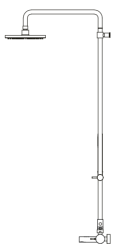 Waterevolution Flow drie-weg douchemengkraan met hand- en hoofddouche koper 250mm T131N25CPE
