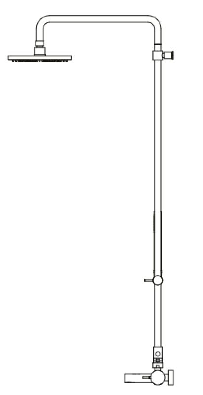 Waterevolution Flow drie-weg douchemengkraan met hoofddouche en ronde handdouche Messing T131NRLE