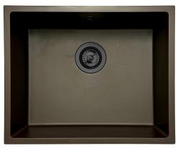 GraniteMy Universal Granieten Café Spoelbak 50x40 cm opbouw, onderbouw en vlakinbouw met gun metal plug- 1208967928