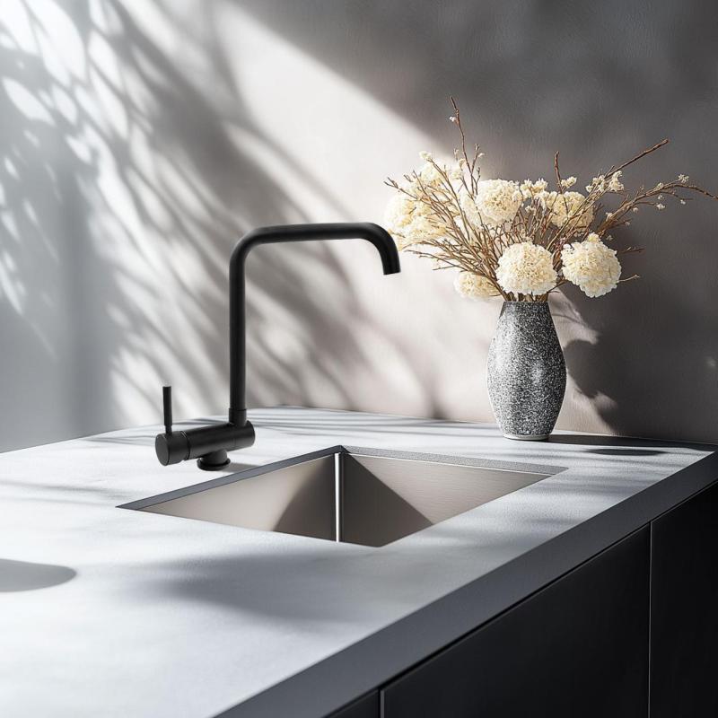Graniteland Serenity neerklapbare venster Keukenmengkraan Zwart 1208969533