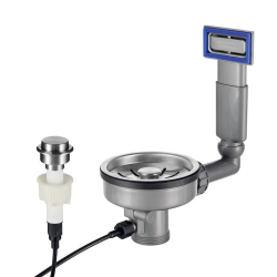 Lorreine Spoelbak Korfplugset RVS met Overloop en Drukknop voor Automatische Lediging 1208969589