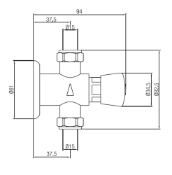 PB Zelfsluitende Uitwendige Getemporiseerde  Douchekraan 1/2" 1208969806