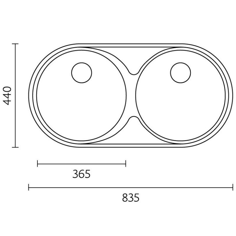 Banka Andalucia RVS Dubbele Spoelbak 835 x 440 cm Opbouw 1208970050