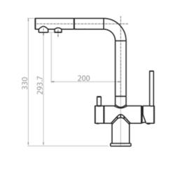 Ausmann Ellington 3-Weg Keukenmengkraan met Uittrekbare Uitloop en Gefilterd Water – RVS - 1208970082