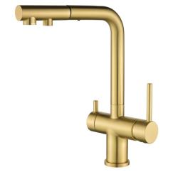 Ausmann Ellington 3-Weg Keukenmengkraan met Uittrekbare Uitloop en Gefilterd Water – Goud- 1208970498