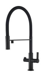 Ausmann Claridge 3-Weg Keukenmengkraan met Flexibele Uitloop en Gefilterd Water – Zwart - 1208970506