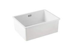 Ausmann Ceramic Ember Keramische Witte Spoelbak - Opbouw en Onderbouw 54 x 40 cm met RVS plug 1208970508