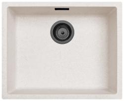 Zand Wit Creme Spoelbak 50x40 cm Onderbouw, Opbouw en Vlakinbouw met Gun metal Plug 1208970544