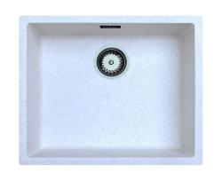 Zand Wit Creme Spoelbak 50x40 cm Onderbouw, Opbouw en Vlakinbouw met Gun metal Plug 1208970544