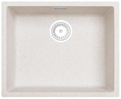 Zand Wit Creme Spoelbak 50x40 cm Onderbouw, Opbouw en Vlakinbouw met Witte Plug 1208970546