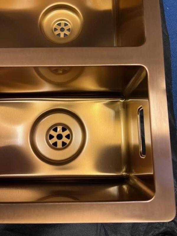 OUTLET Lichte beschadiging Lorreine 3415SP Copper rvs 1,5 anderhalve spoelbak gootsteen PVD Koper 3415cm 1208970698