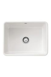 Ausmann Ceramic Mira Keramische Witte Spoelbak - Onderbouw en Tussenbouw 590 x 458 mm met RVS plug 1208970733