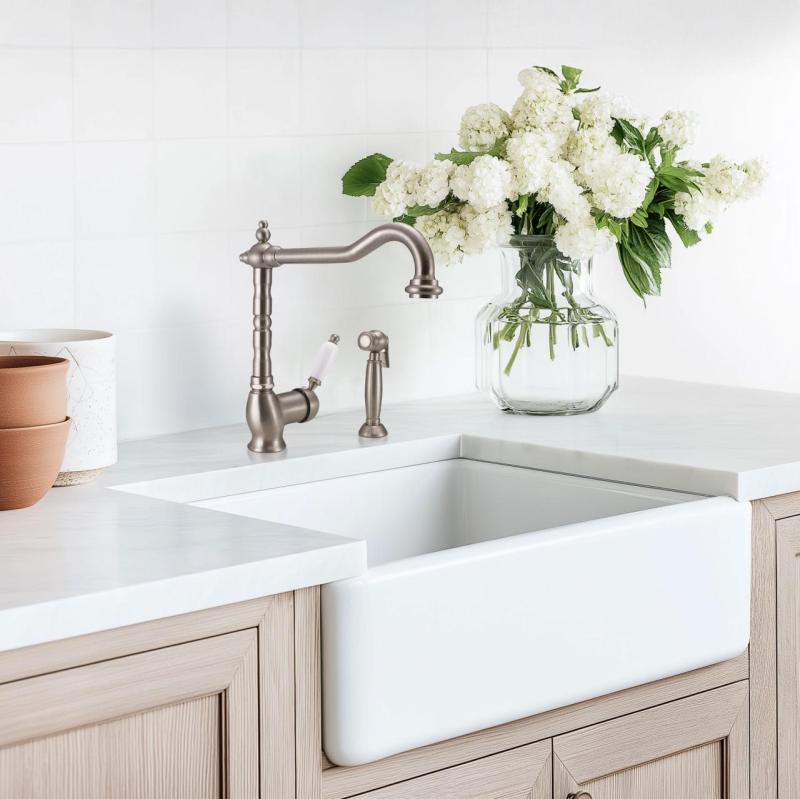 Ausmann Ceramic Mira Keramische Witte Spoelbak - Onderbouw en Tussenbouw 590 x 458 mm met RVS plug 1208970733