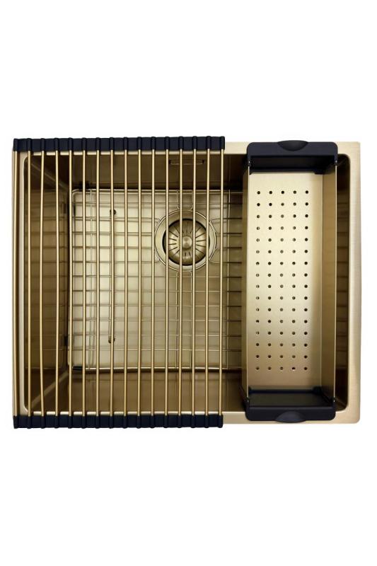 Pure.Sink Prestige  Combinatieset Gouden spoelbak 50x40 cm met Gouden Keukenkraan 1208970764