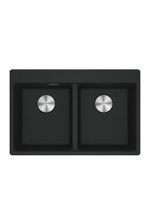 Franke Maris MRG 620 TL Fragranite Mat Zwart Dubbele Spoelbak 76 x 50 cmOpbouw met Kraangatbank 114.0668.738