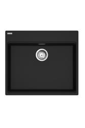 Franke Maris MRG 610-60 Care Fragranite Mat Zwart ondiepe mindervalide Spoelbak 635 x 559 mm Opbouw met Kraangatbank 114.0729.484