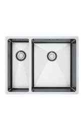 Franke Bolero Plus New R10 B2X 260-34-16 BR 1,5 Anderhalve RVS Spoelbak Vlakinbouw, onderbouw en opbouw  56x45 cm 127.0733.338