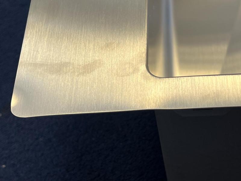 OUTLET Schade bak! Ausmann Oder Blue grote rvs spoelbak 79x50cm vlakbouw en opbouw met kraangatbank 1208970792