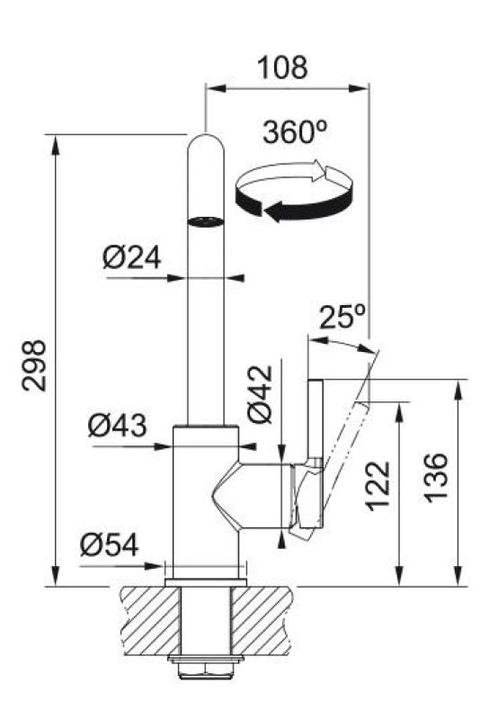 Franke Lina U Keukenkraan Draaibare Uitloop Zwart 115.0728.474