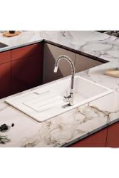 Ausmann Ceramic Sylva Keramische Witte  Spoelbak Opbouw  met Afdruipgedeelte 1000 x 500 mm 1208971124