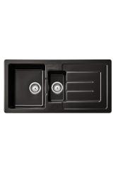 Ausmann Ceramic Sylva 1,5 Keramische Zwarte mat Spoelbak met Afdruipgedeelte 1000 x 500 mm 1208971127