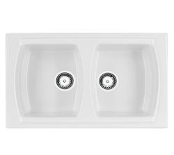 Ausmann Ceramic Crest Dubbele Keramische Witte Spoelbak 860 x 500 mm  1208971133