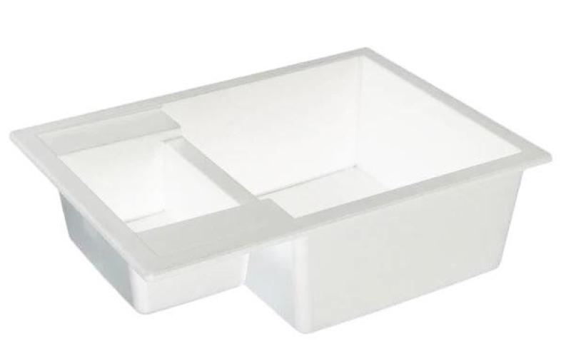 GraniteMy Smart extra ondiepe 1,5 granieten opbouw witte spoelbak 58x44cm met koper plug 1208970052