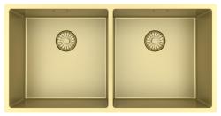 Pure.Sink Prestige Dubbele Gouden spoelbak 82x40 cm 10mm radius onderbouw, vlakbouw en opbouw PPG404040-60