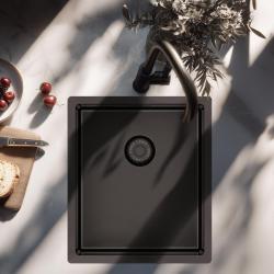 Pure.Sink Exclusivo Gun metal spoelbak 34x40 cm 10mm radius onderbouw, vlakbouw en opbouw PEX3440-61