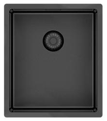 Pure.Sink Exclusivo Gun metal spoelbak 34x40 cm 10mm radius onderbouw, vlakbouw en opbouw PEX3440-61