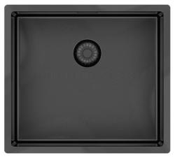 Pure.Sink Exclusivo Gun metal spoelbak 45x40 cm 10mm radius onderbouw, vlakbouw en opbouw PEX4540-61