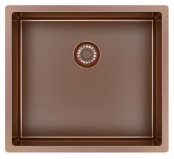 Pure.Sink Exclusivo Koperen spoelbak 45x40 cm 10mm radius onderbouw, vlakbouw en opbouw PEX4540-62