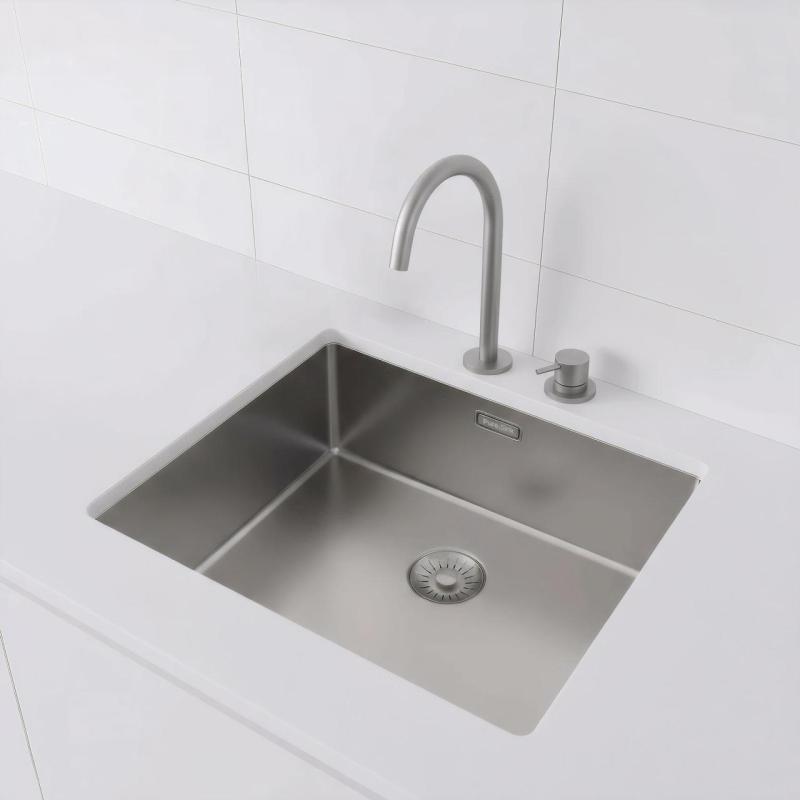 Pure.Sink Exclusivo RVS spoelbak 50x40 cm 10mm radius onderbouw, vlakbouw en opbouw PEX5040-02