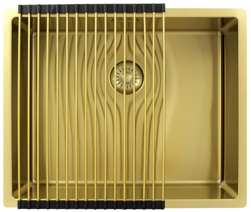 Pure.Sink Exclusivo Gouden spoelbak 50x40 cm 10mm radius onderbouw, vlakbouw en opbouw PEX5040-60