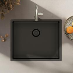 Pure.Sink Exclusivo Gun metal spoelbak 50x40 cm 10mm radius onderbouw, vlakbouw en opbouw PEX5040-61
