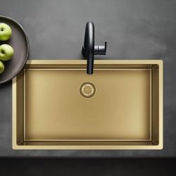 Pure.Sink Exclusivo grote Gouden spoelbak 70x40 cm 10mm radius onderbouw, vlakinbouw en opbouw PEX7040-60