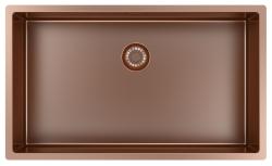 Pure.Sink Exclusivo grote Koperen spoelbak 70x40 cm 10mm radius onderbouw, vlakinbouw en opbouw PEX7040-62