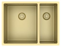 Pure.Sink Exclusivo Gouden 1,5 anderhalve spoelbak 34+18 cm 10mm radius PEX341840-60