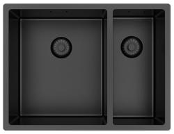 Pure.Sink Exclusivo Gun Metal 1,5 anderhalve spoelbak 34+18 cm 10mm radius PEX341840-61