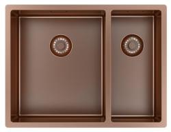 Pure.Sink Exclusivo Koperen 1,5 anderhalve spoelbak 34+18 cm 10mm radius PEX341840-62