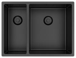 Pure.Sink Exclusivo Gun Metal 1,5 anderhalve spoelbak 18+34 cm  10mm radius PEX183440-61
