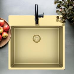 Pure.Sink Exclusivo Gouden spoelbak 54x52 cm Tapwing met kraangatbank 10mm radius PEX5040T-60