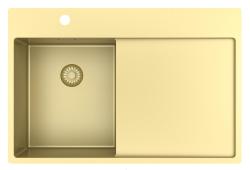 Pure.Sink Exclusivo Gouden kleine spoelbak met afdruipgedeelt 78x52 cm Tapwing links PEX3478LT-60
